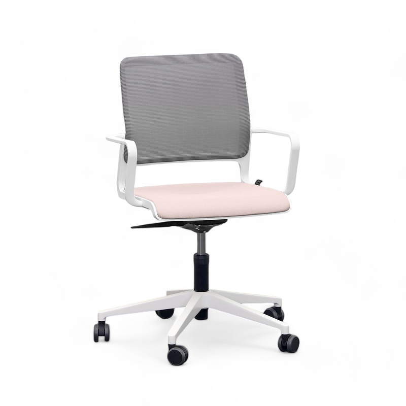 Image of Conference chair Sitag SitagXilium Mesh with fixed armrests, Pink, New - Ergonomic & height-adjustable