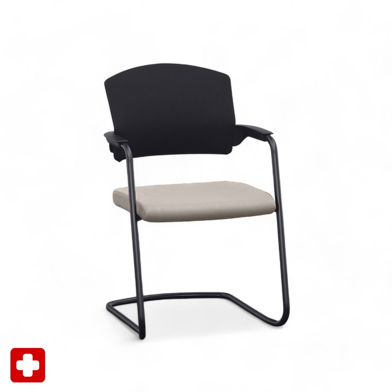 Image of Cantilever Sitag EL100 Beige with fixed armrests, Free swinging, New - Perfect for visitors and guests