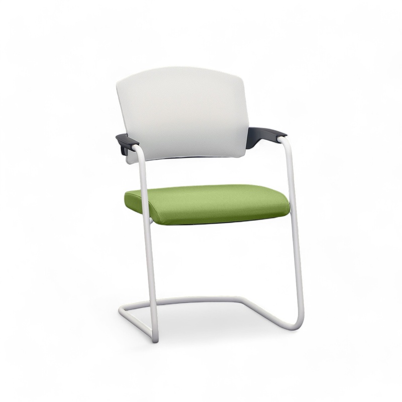 Image of Cantilever Sitag EL100 Green with fixed armrests, Free swinging, New - Perfect for visitors and guests