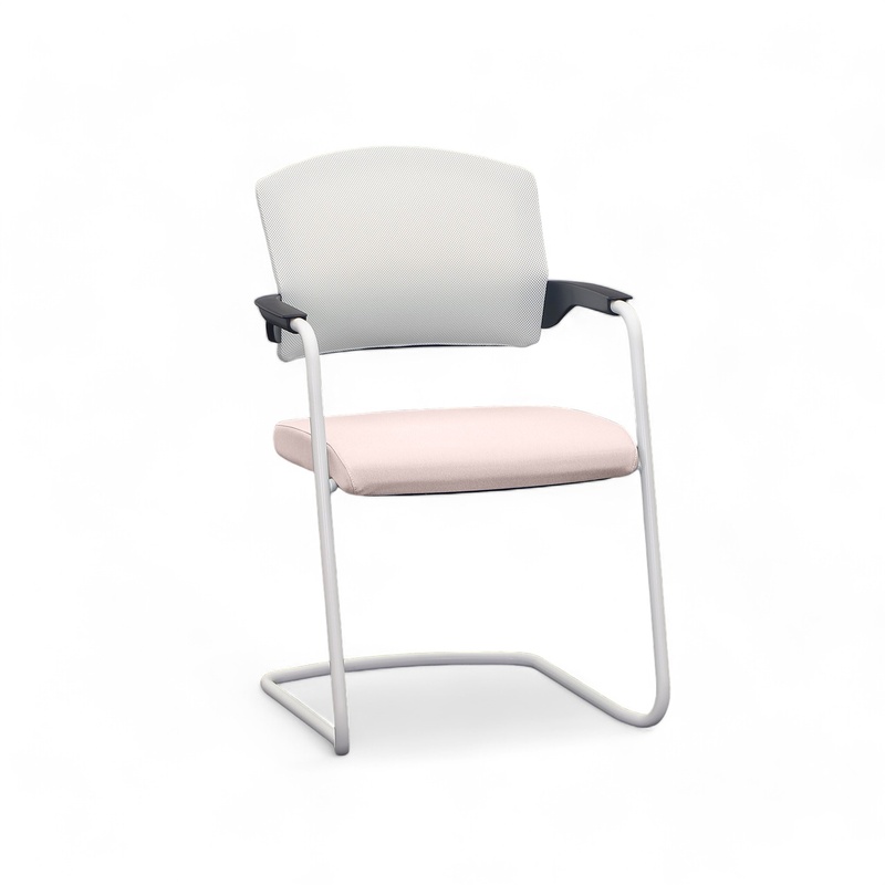 Image of Cantilever Sitag EL100 Pink with fixed armrests, Free swinging, New - Perfect for visitors and guests
