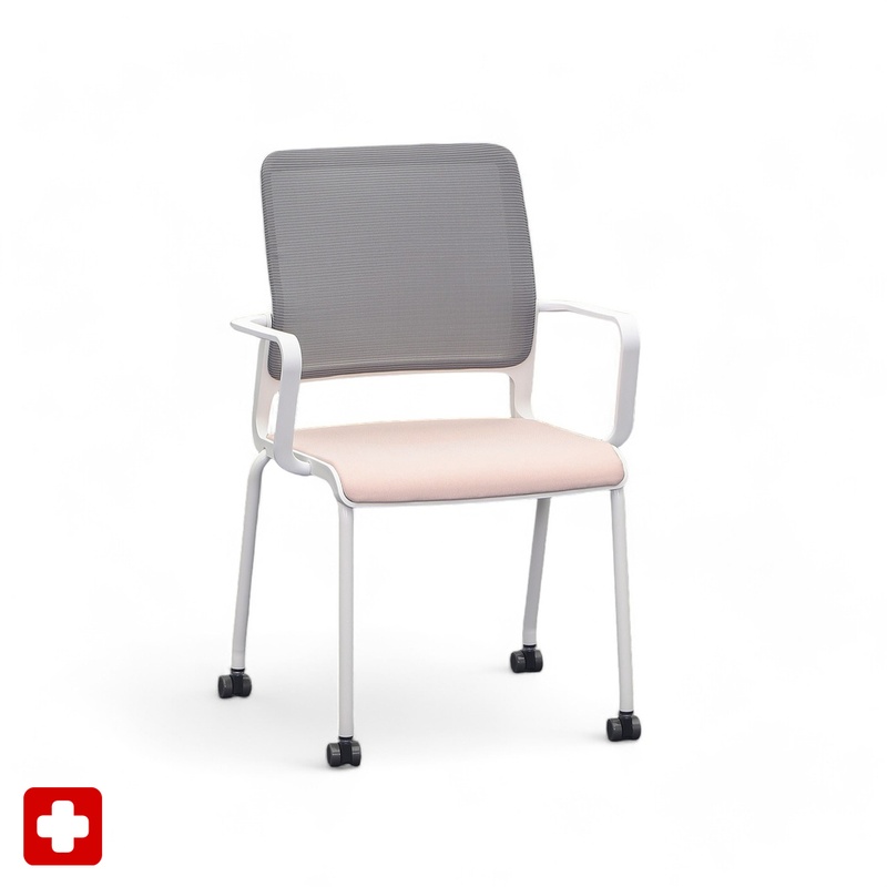 Image of 4-leg chairs Sitag SitagXilium Mesh Pink with fixed armrests, New - Perfect for office and reception