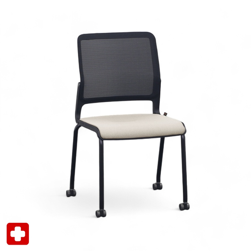 Image of 4-leg chairs Sitag SitagXilium Mesh Beige without armrests, New - Perfect for office and reception
