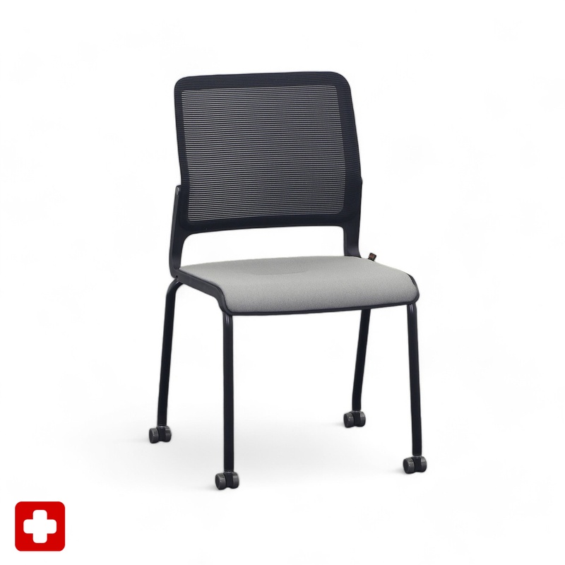 Image of 4-leg chairs Sitag SitagXilium Mesh Gray without armrests, New - Perfect for office and reception