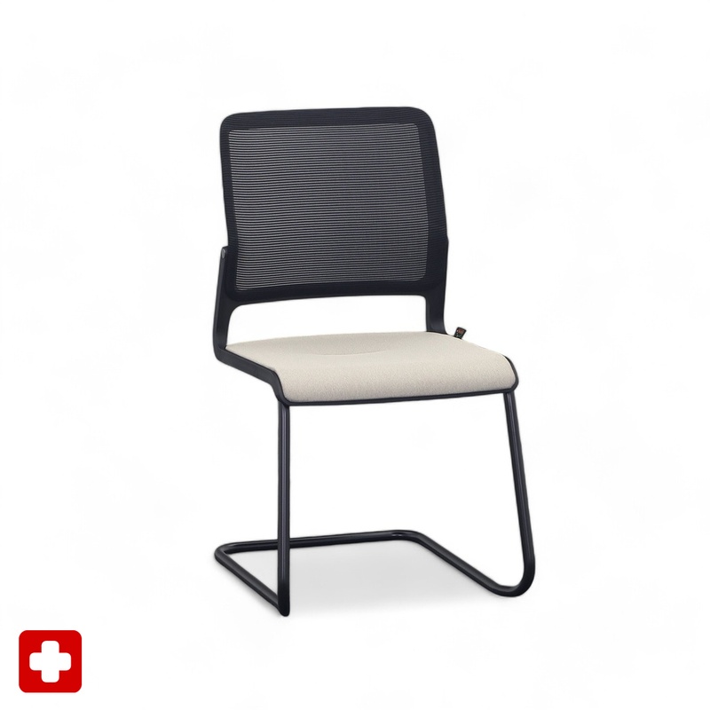 Image of Sitag SitagXilium Mesh cantilever chair Beige without armrests, Free swinging, New - Perfect for visitors and guests