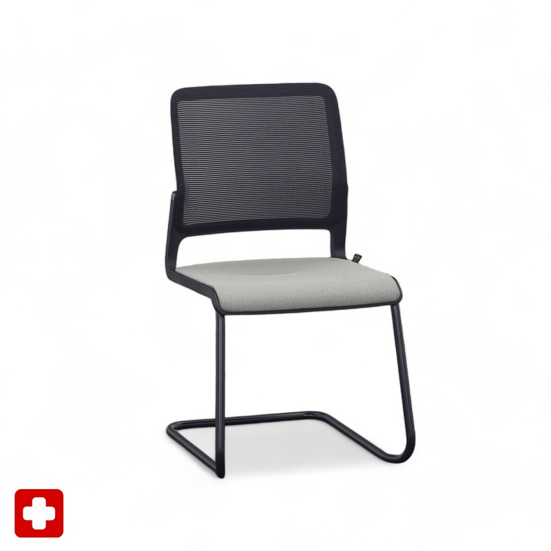 Image of Sitag SitagXilium Mesh cantilever chair Gray without armrests, Free swinging, New - Perfect for visitors and guests