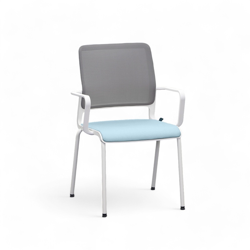 Image of 4-legged chairs Sitag SitagXilium Mesh Blue with fixed armrests, New - Perfect for office and reception