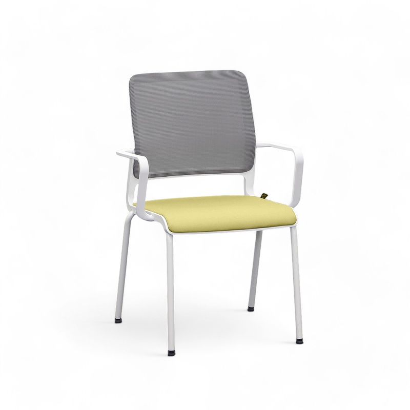 Image of 4-legged chairs Sitag SitagXilium Mesh Yellow with fixed armrests, New - Perfect for office and reception