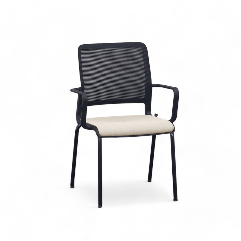Image of Sitag SitagXilium Mesh visitor chair Beige with fixed armrests, New - Perfect for office and reception