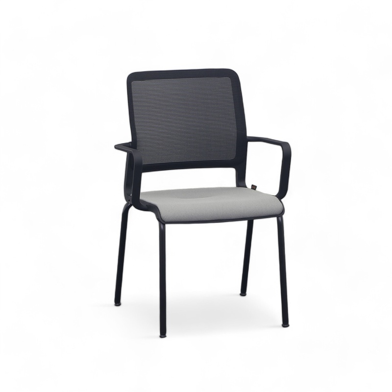 Image of Sitag SitagXilium Mesh visitor chair Gray with fixed armrests, New - Perfect for office and reception