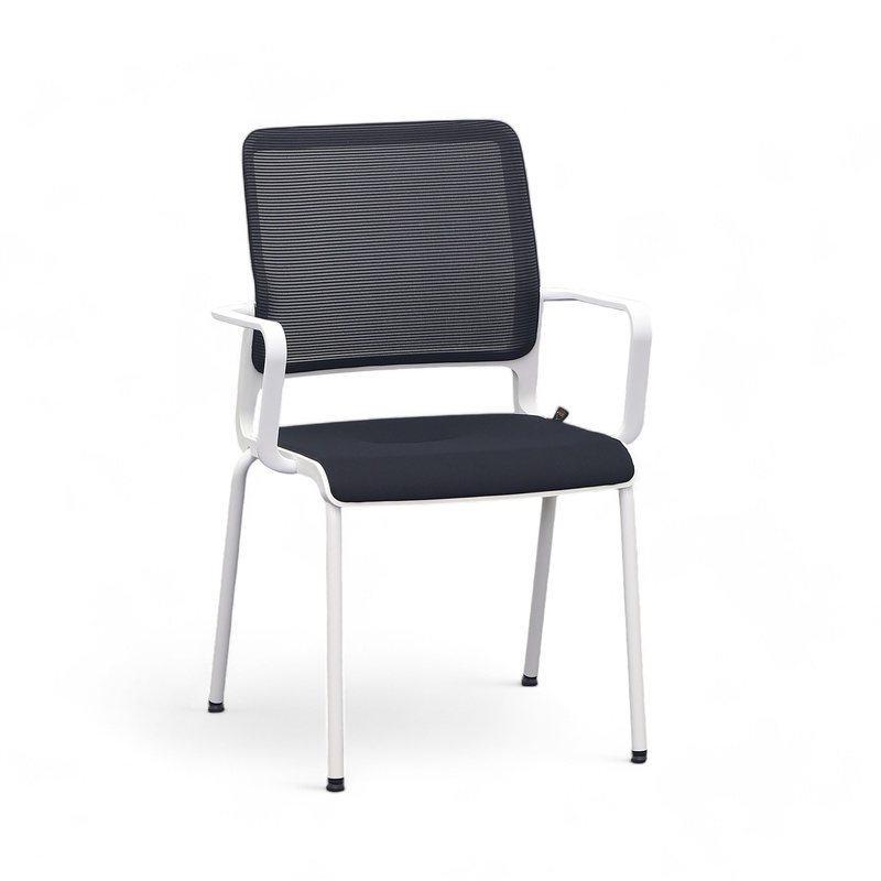 Image of 4-legged chairs Sitag SitagXilium Mesh Black with fixed armrests, Good - Perfect for office and reception