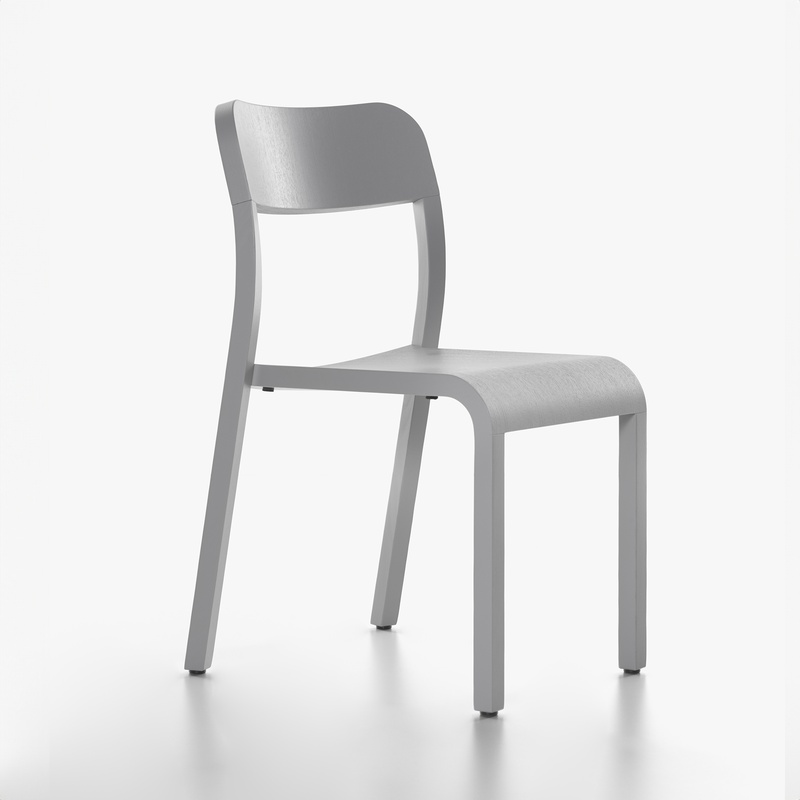 Image of Wooden chairs Plank Blocco Gray without armrests, New - Perfect for comfortable sitting