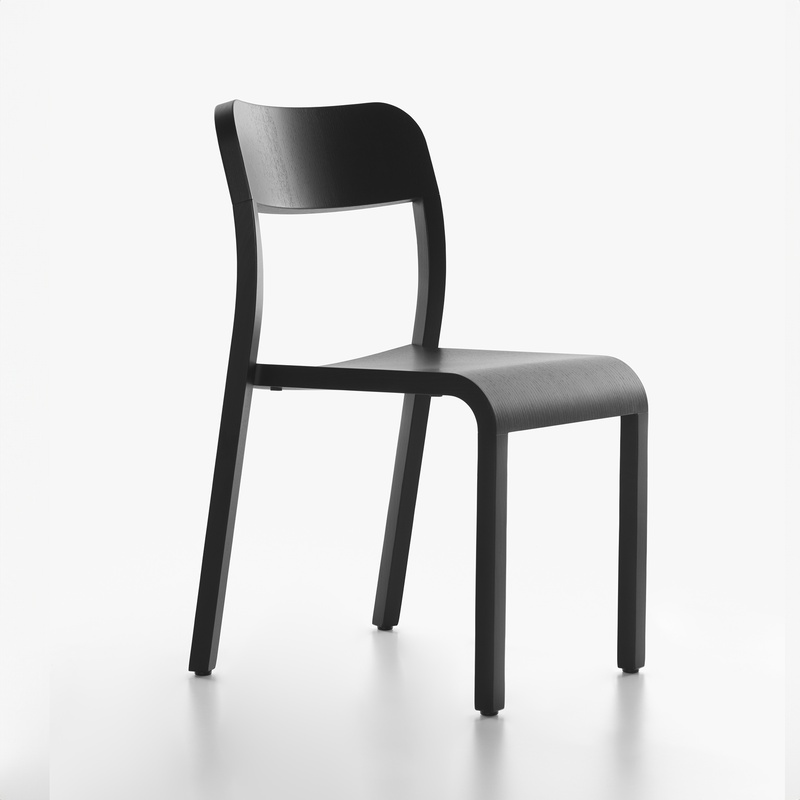 Image of Wooden chairs Plank Blocco Black without armrests, New - Perfect for comfortable sitting