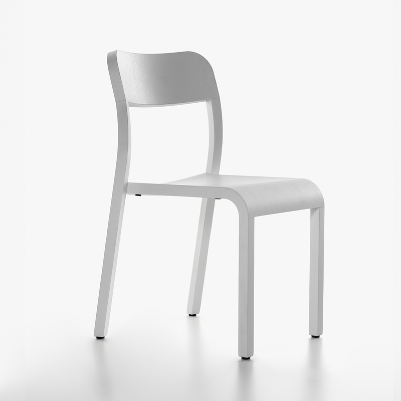 Image of Wooden chairs Plank Blocco White without armrests, New - Perfect for comfortable sitting