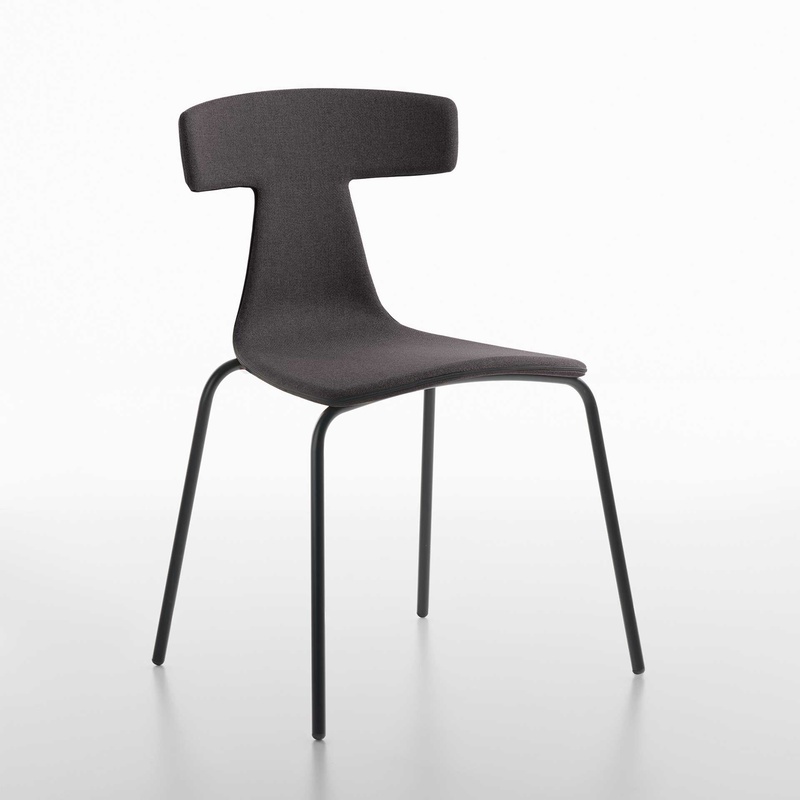 Image of 4-leg chairs Plank Remo Anthracite without armrests, New - Perfect for office and reception