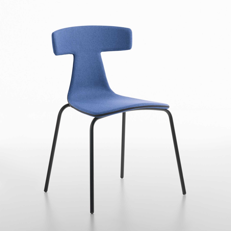 Image of 4-leg chairs Plank Remo Blue without armrests, New - Perfect for office and reception