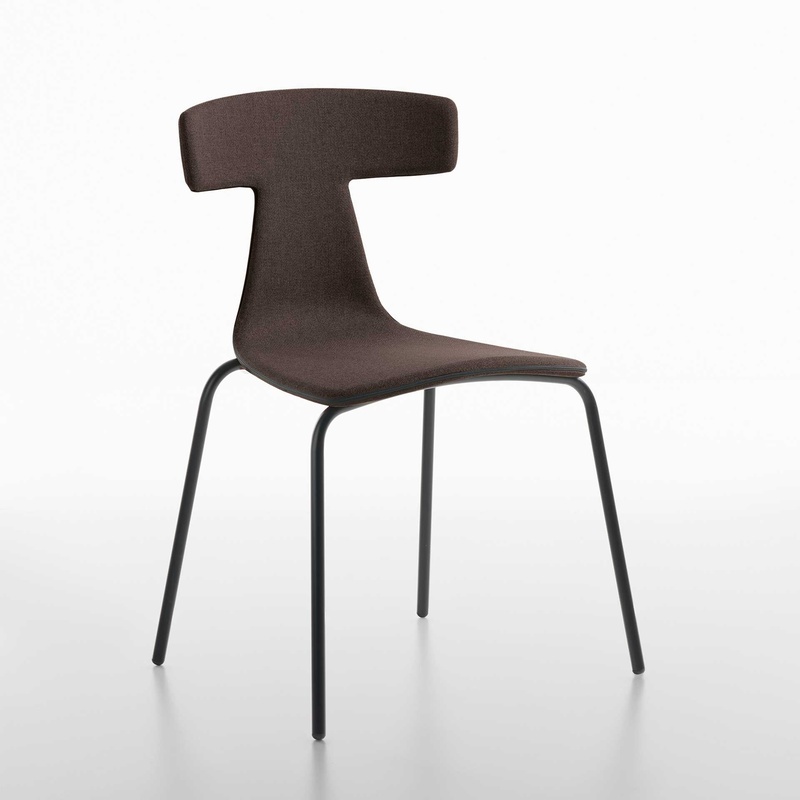Image of 4-leg chairs Plank Remo Dark brown without armrests, New - Perfect for office and reception