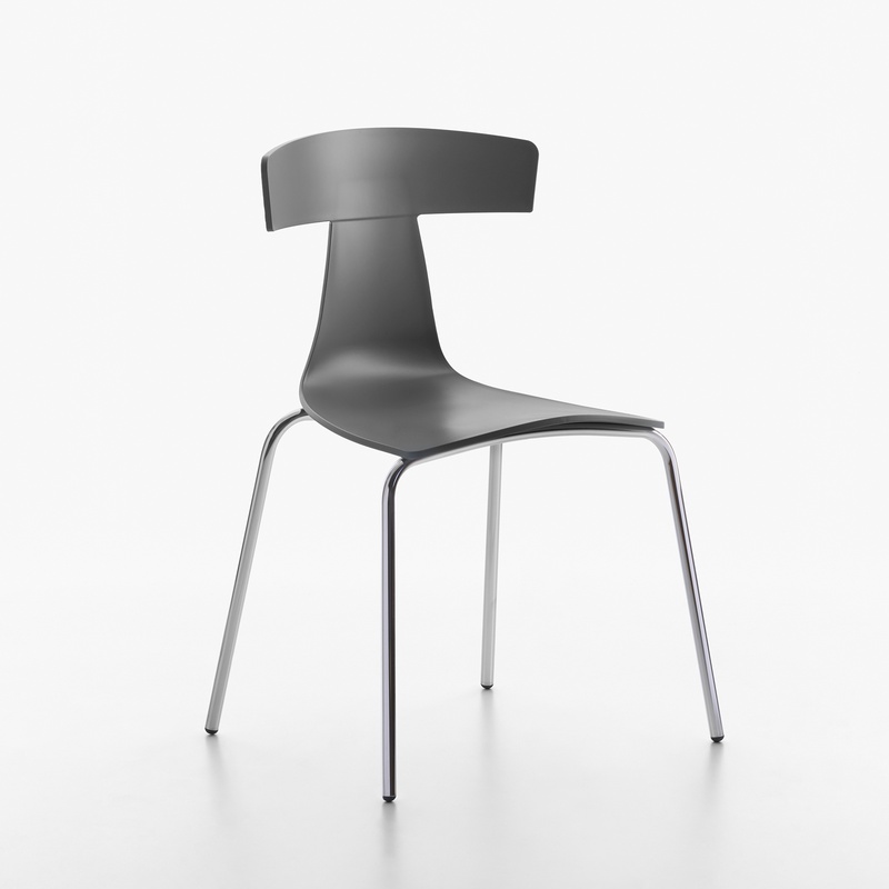 Image of Plastic chairs Plank Remo Anthracite without armrests, New - Perfect for comfortable sitting