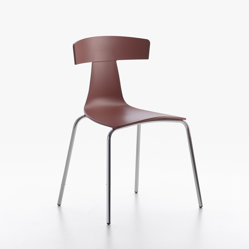 Image of Plastic chairs Plank Remo Red brown without armrests, New - Perfect for comfortable sitting