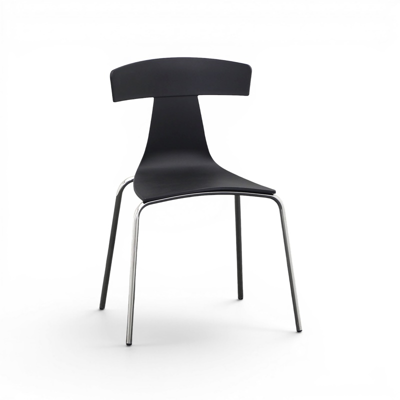Image of Plastic chairs Plank Remo Black without armrests, Good - Perfect for comfortable sitting