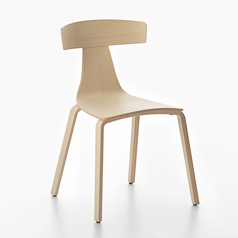 Image of Wooden chairs Plank Remo Crème without armrests, New - Perfect for comfortable sitting