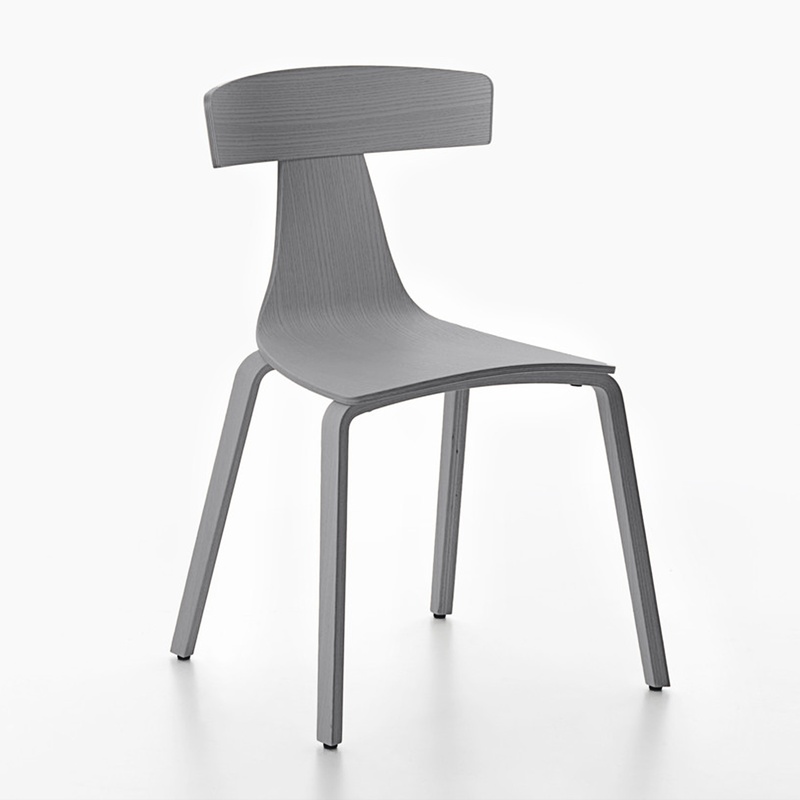Image of Wooden chairs Plank Remo Gray without armrests, New - Perfect for comfortable sitting