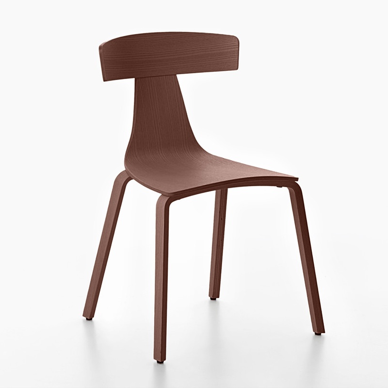 Image of Wooden chairs Plank Remo Walnut without armrests, New - Perfect for comfortable sitting