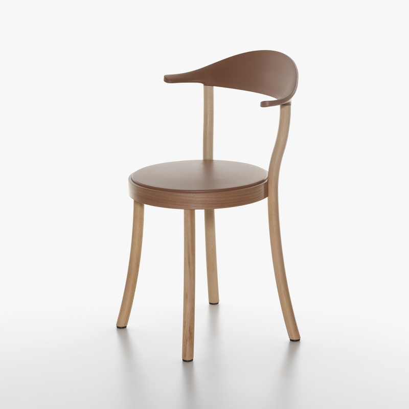 Image of Bistro chairs Plank Monza Brown/Natural without armrests, New - Perfect for comfortable sitting