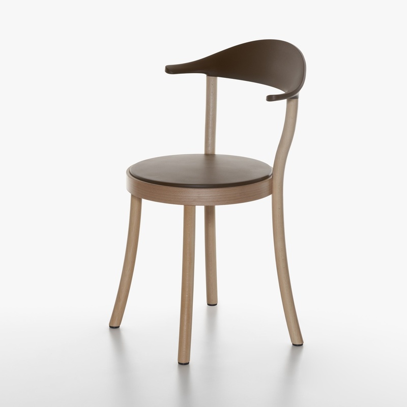 Image of Bistro chairs Plank Monza Dark brown/Natural without armrests, New - Perfect for comfortable sitting