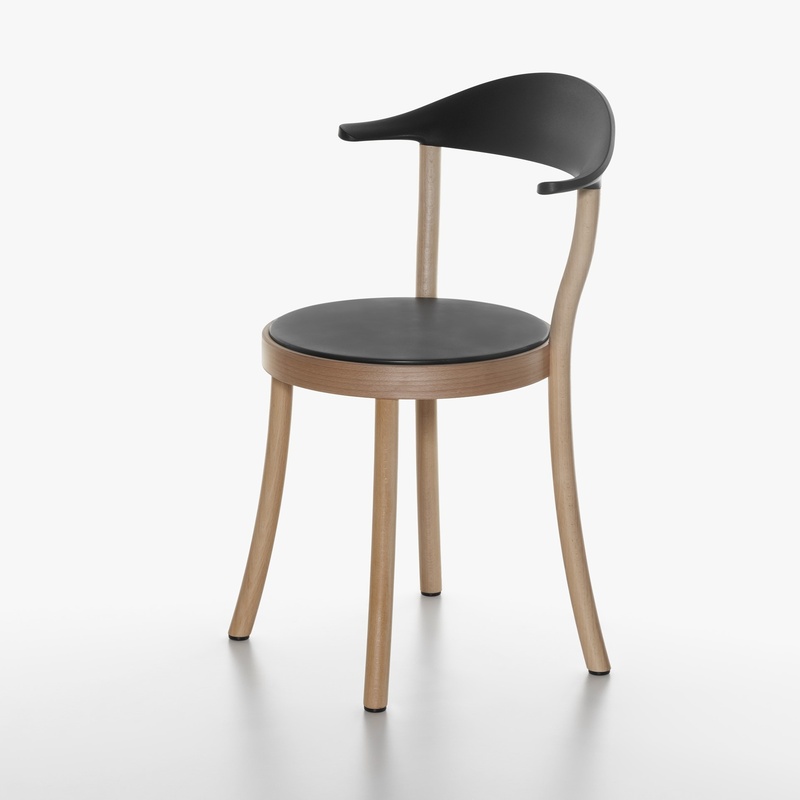 Image of Bistro chairs Plank Monza Black/Natural without armrests, New - Perfect for comfortable sitting