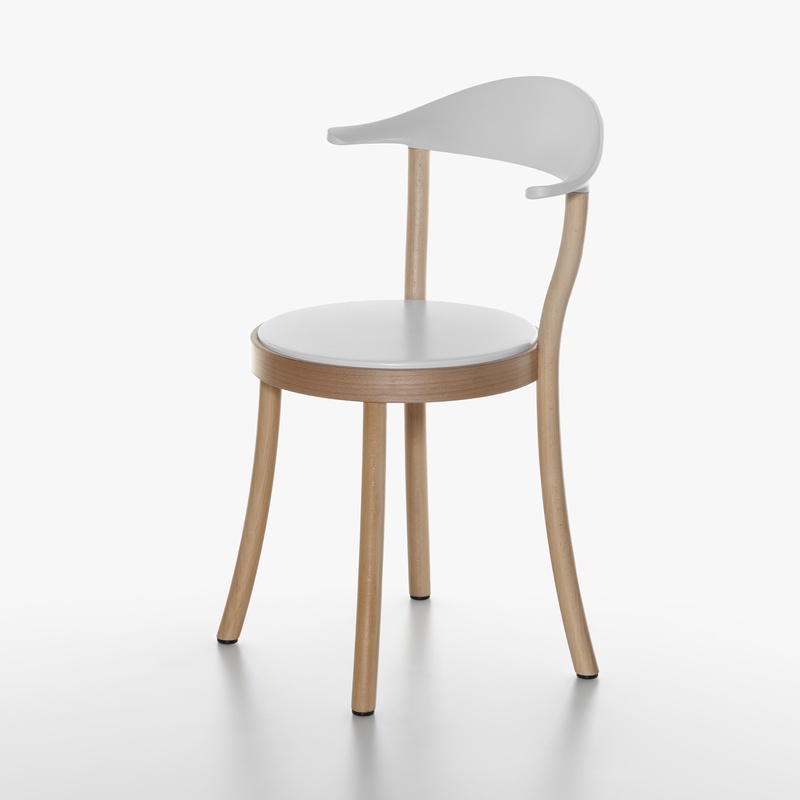 Image of Bistro chairs Plank Monza White/Natural without armrests, New - Perfect for comfortable sitting