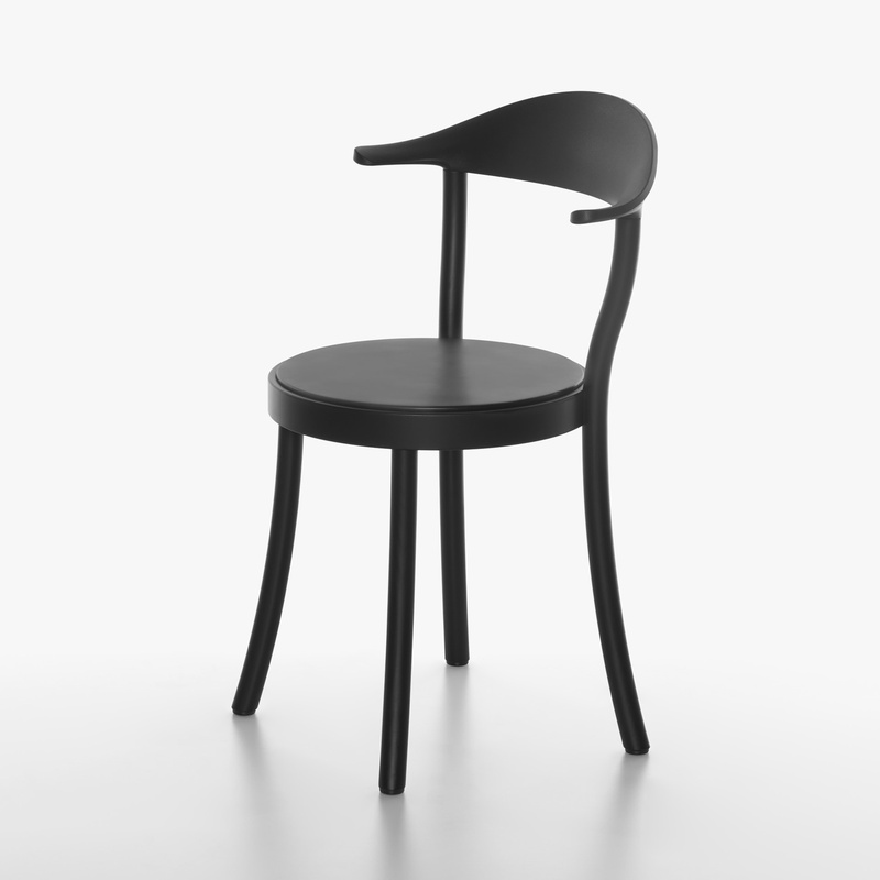 Image of Bistro chairs Plank Monza Black/Black without armrests, New - Perfect for comfortable sitting
