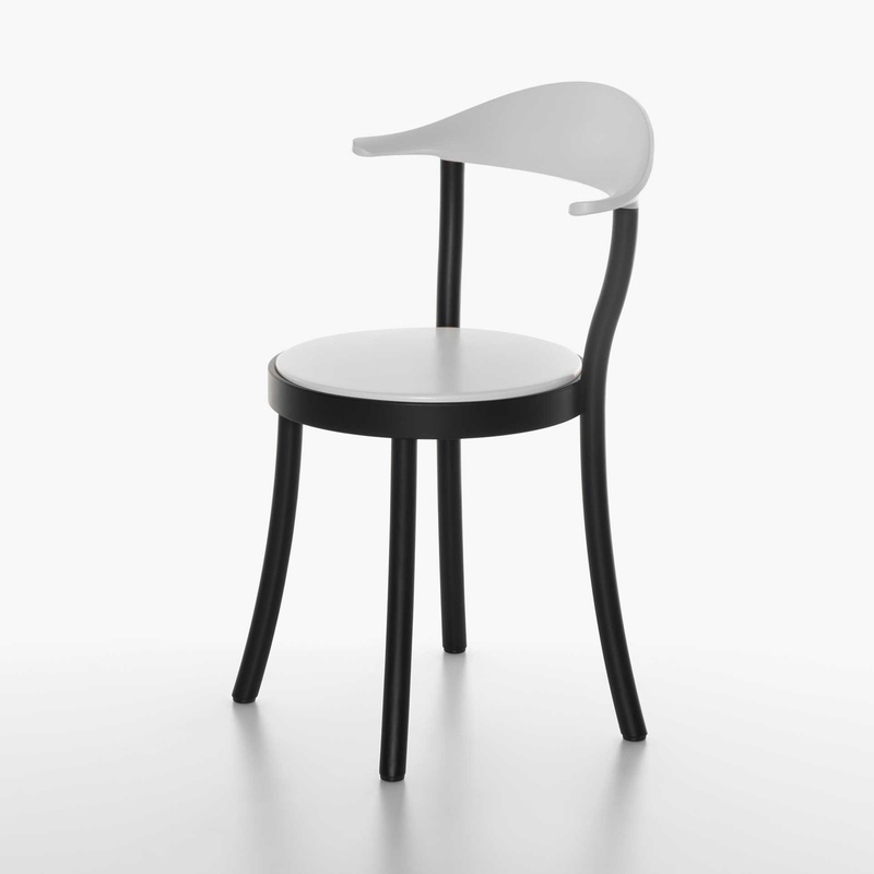Image of Bistro chairs Plank Monza White/Black without armrests, New - Perfect for comfortable sitting