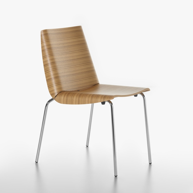 Image of Plank Millefoglie chair Ash without armrests, New - Perfect for office and reception