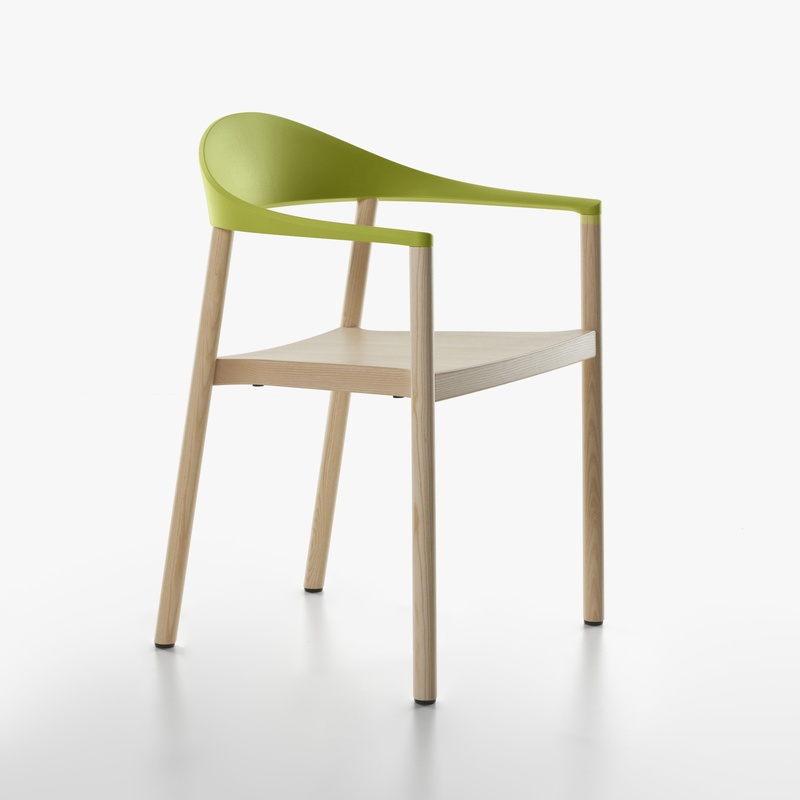 Image of Plank Monza armchairs Green with fixed armrests, New - Perfect for office and reception