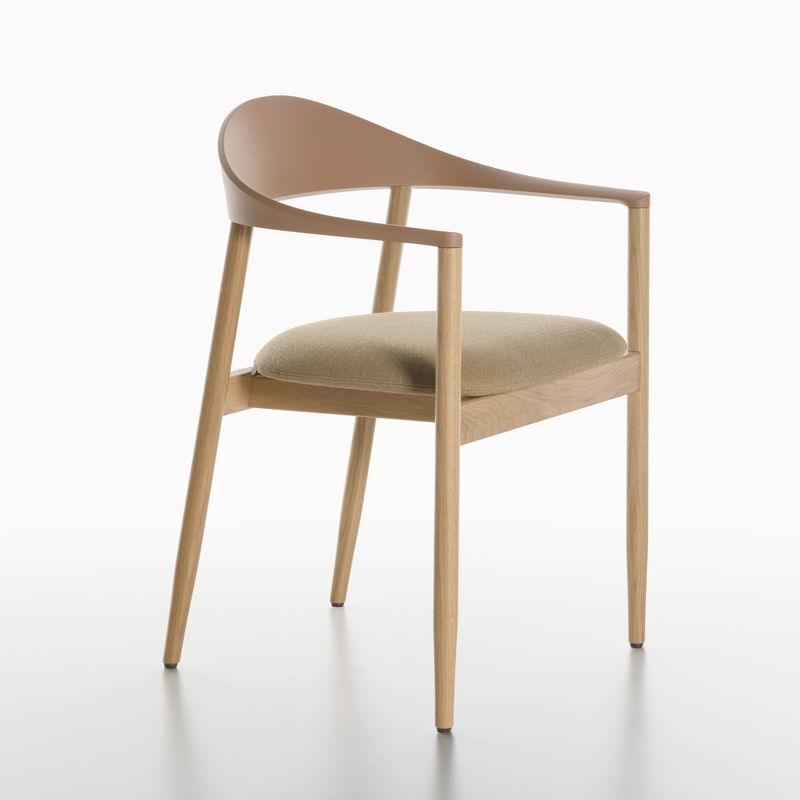 Image of Plank Monza Soft armchairs Oak with fixed armrests, New - Perfect for office and reception