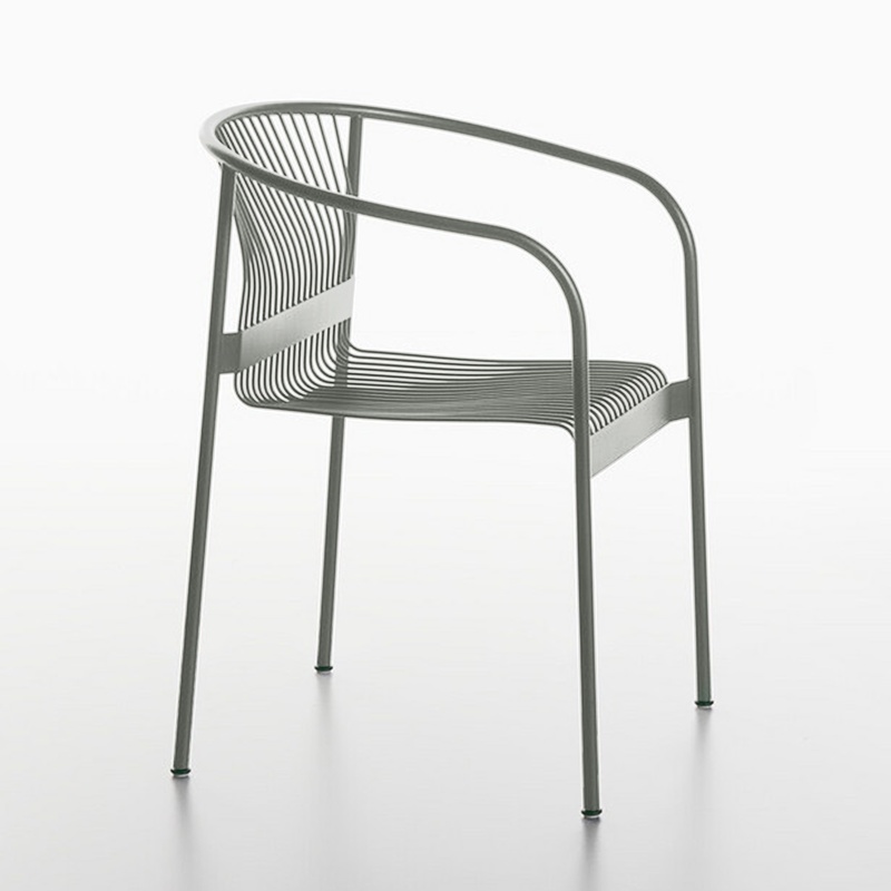 Image of Outdoor chairs Plank Velit Gray with fixed armrests, New - Perfect for office and reception
