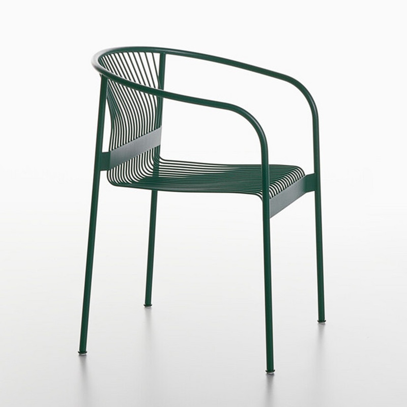 Image of Outdoor chairs Plank Velit Green with fixed armrests, New - Perfect for office and reception