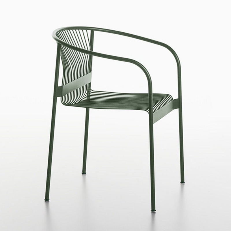 Image of Outdoor chairs Plank Velit Olive green with fixed armrests, New - Perfect for office and reception