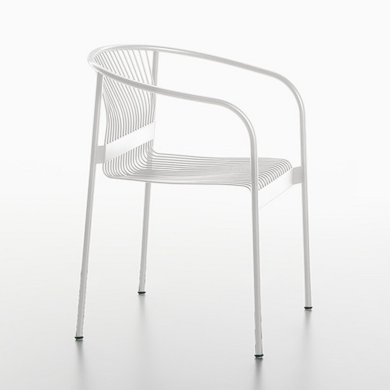 Image of Outdoor chairs Plank Velit White with fixed armrests, New - Perfect for office and reception