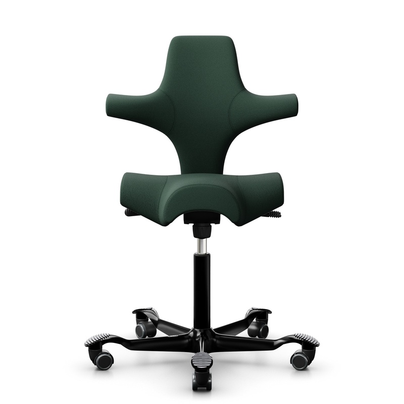 Image of Saddle chair HAG Capisco 8106 without armrests, Dark green/Black, New, Ergonomic chair - ideal for flexible working