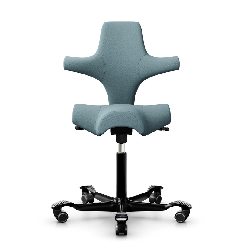Image of Saddle chair HAG Capisco 8106 without armrests, Light blue/Black, New, Ergonomic chair - ideal for flexible working