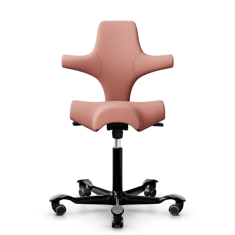 Image of Saddle chair HAG Capisco 8106 without armrests, Pink/Black, New, Ergonomic chair - ideal for flexible working