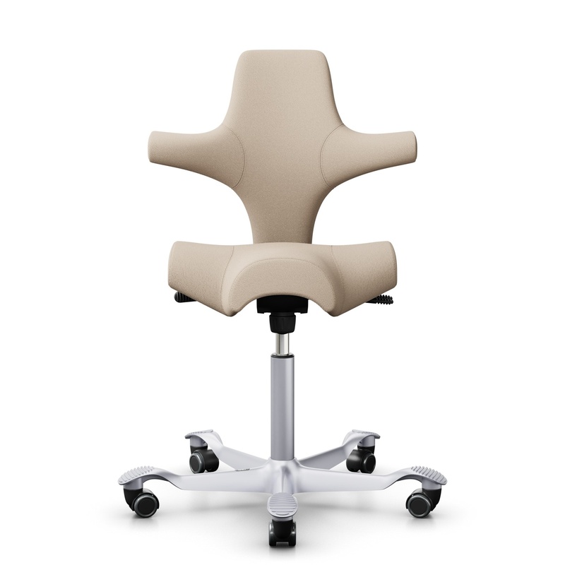 Image of Saddle chair HAG Capisco 8106 without armrests, Beige/Silver gray, New, Ergonomic chair - ideal for flexible working