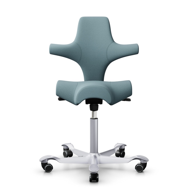 Image of Saddle chair HAG Capisco 8106 without armrests, Light blue/Silver gray, New, Ergonomic chair - ideal for flexible working