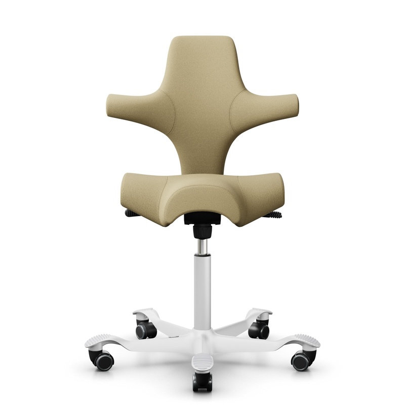 Image of Saddle chair HAG Capisco 8106 without armrests, Yellow/White, New, Ergonomic chair - ideal for flexible working