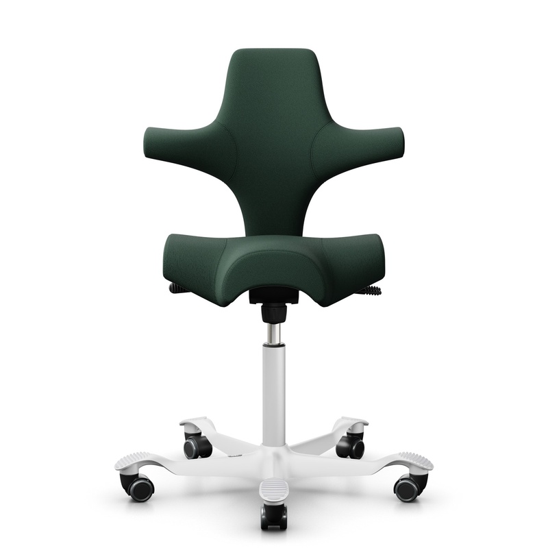 Image of Saddle chair HAG Capisco 8106 without armrests, Dark green/White, New, Ergonomic chair - ideal for flexible working