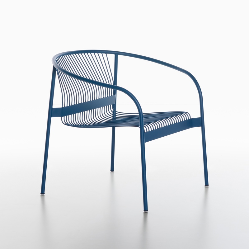Image of Outdoor lounge chairs Plank Velit Blue with fixed armrests, New - Perfect for office and reception