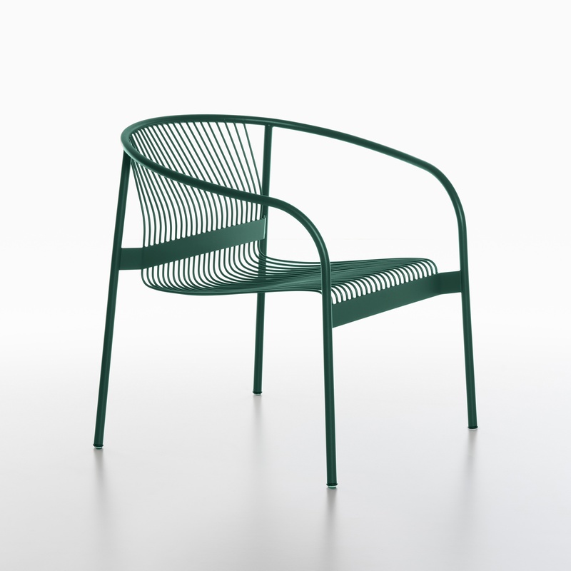 Image of Outdoor lounge chairs Plank Velit Green with fixed armrests, New - Perfect for office and reception