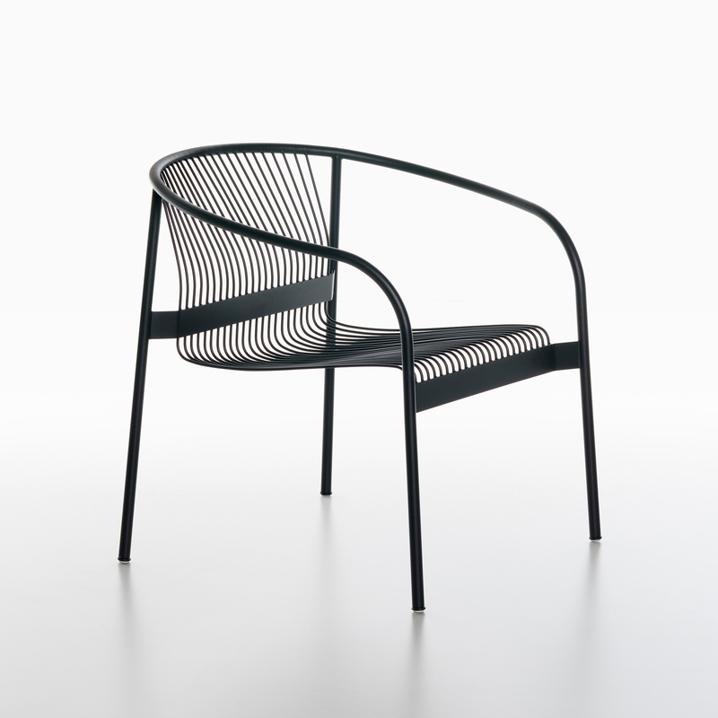 Image of Outdoor lounge chairs Plank Velit Black with fixed armrests, New - Perfect for office and reception