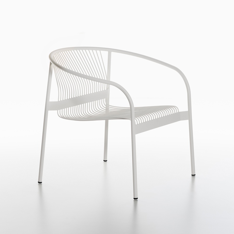 Image of Outdoor lounge chairs Plank Velit White with fixed armrests, New - Perfect for office and reception